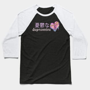 Depressive - Creepy Cute Japanese Anime T-Shirt Baseball T-Shirt